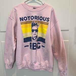 Notorious RBG Sweatshirt Womens Large Gildan Crewneck Pink‎ Ruth Bader Ginsberg